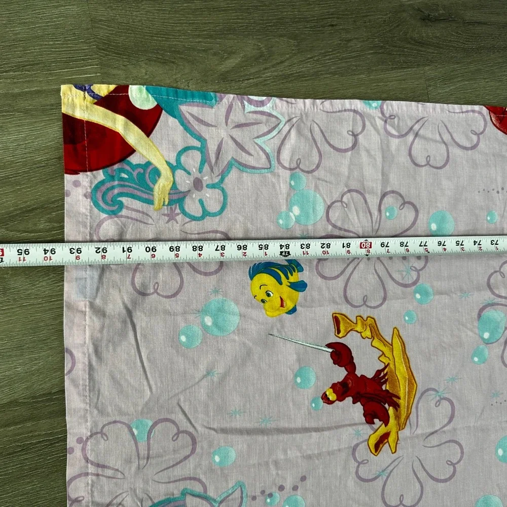 Disney The Little Mermaid Twin Flat Sheet Ariel Pink Purple Good 90s Retro